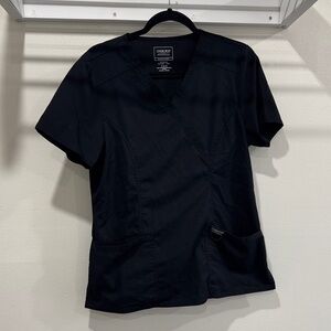 Cherokee Women's Black V-Neck Short Sleeve Top